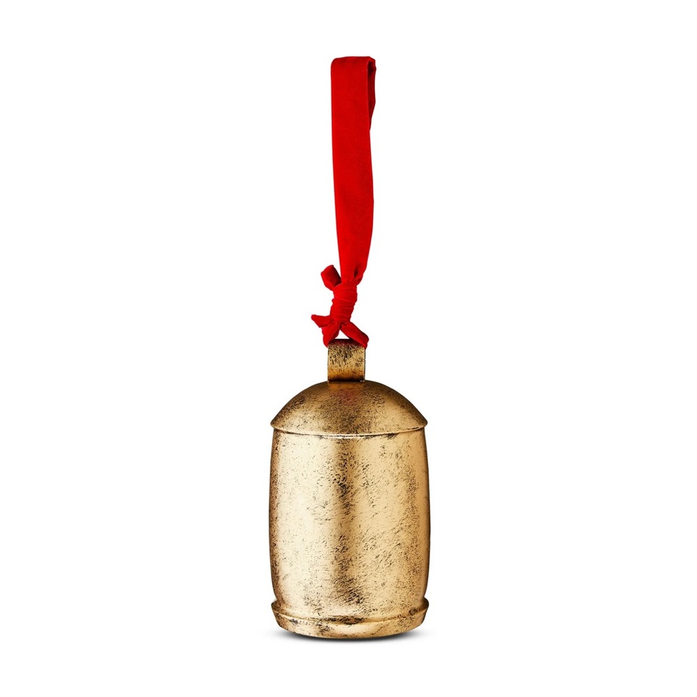 My Texas House Metal Hanging Bell, Antique Gold, 11.5 in